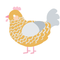 A honey and mist chicken with a lace pattern