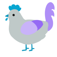 A silver and lilac chicken
