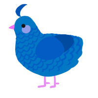A sapphire and ultramarine chicken with a lace pattern