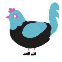 A sable and sky chicken with a head pattern