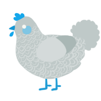 A silver chicken with a double-lace pattern