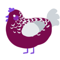 A wine and mist chicken with a half-lace pattern