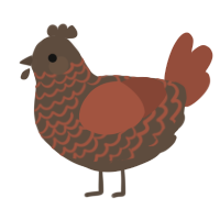 A bark and russet chicken with a lace pattern