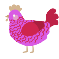 (unnamed), a orchid and crimson chicken with a lace pattern