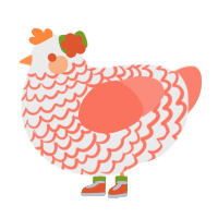 Marigold, a black and sea chicken with a lace pattern