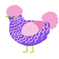 (unnamed), a blurple and pink chicken with a lace pattern