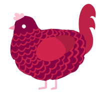 (unnamed), a maroon and crimson chicken with a lace pattern