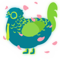 A sea and grass chicken with a half-lace pattern