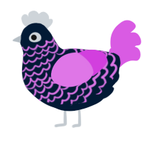 A tumblr and orchid chicken with a lace pattern