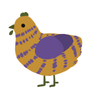 Buttercup, a gold and overcast chicken with a bar pattern