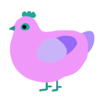 A lavender and lilac chicken
