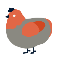 (unnamed), a ash and vermilion chicken with a head pattern