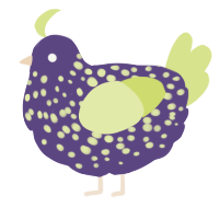 A overcast and lemon chicken with a speckle pattern