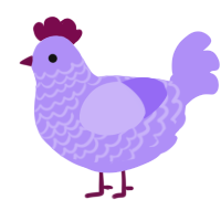 A lilac chicken with a lace pattern