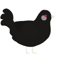 A sable chicken with a lace pattern