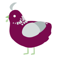 A wine and silver chicken with a neck-speckle pattern