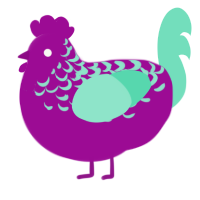 specter, a plum and mint chicken with a half-lace pattern