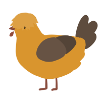 A orange and bark chicken