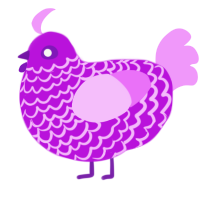(unnamed), a amethyst and lavender chicken with a lace pattern