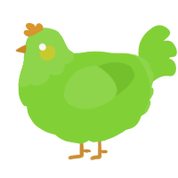 A grass chicken with a head pattern