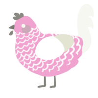 (unnamed), a pink and white chicken with a lace pattern