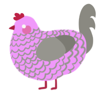 A lavender and ash chicken with a lace pattern