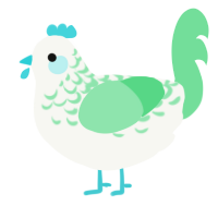 A white and spring chicken with a half-lace pattern