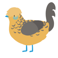 A honey and grey chicken with a half-lace pattern