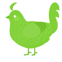 A grass chicken with a lace pattern