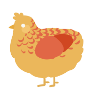 A honey and vermilion chicken with a half-lace pattern