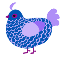 33600 Ocean Spritz, a ultramarine and lilac chicken with a lace pattern