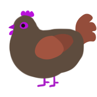 Brownie, a bark and russet chicken