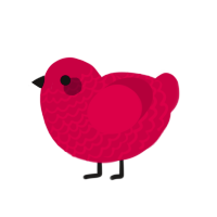 A maroon chicken with a lace pattern