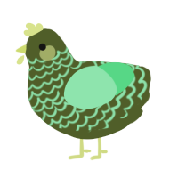 A olive and spring chicken with a lace pattern