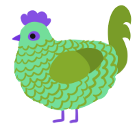 A spring and chartreuse chicken with a lace pattern