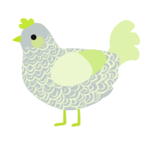 Cantaloupe, a silver and apple chicken with a double-lace pattern