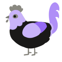A sable and lilac chicken with a head pattern