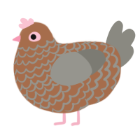 A brown and ash chicken with a lace pattern