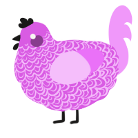 A orchid and lavender chicken with a double-lace pattern