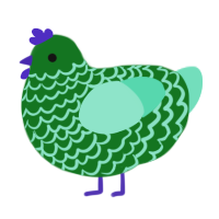 (unnamed), a leaf and mint chicken with a lace pattern