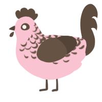 A rose and bark chicken with a half-lace pattern