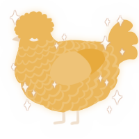 A honey chicken with a lace pattern
