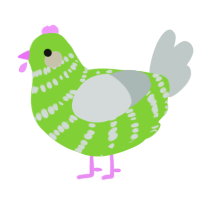 (unnamed), a grass and silver chicken with a bar pattern