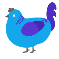 A sky and indigo chicken with a neck-band pattern