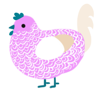 A lavender and cream chicken with a double-lace pattern