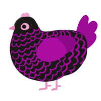 A sable and plum chicken with a lace pattern