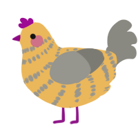 A honey and ash chicken with a bar pattern