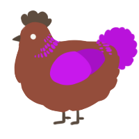 A russet and amethyst chicken with a neck-band pattern