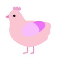 Pinky, a rose and lavender chicken
