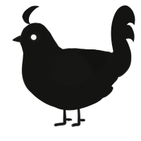 A black chicken with a half-lace pattern